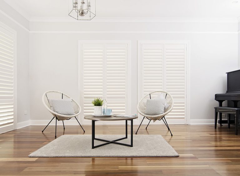 plantation shutters in a living room