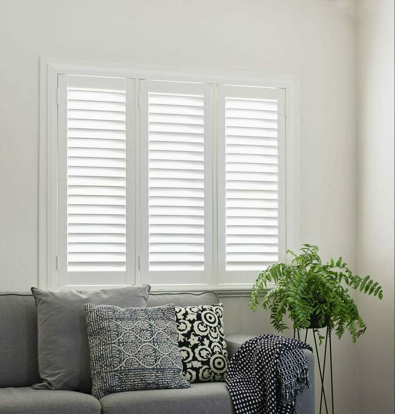 plantation shutters in outdoor entertaining area